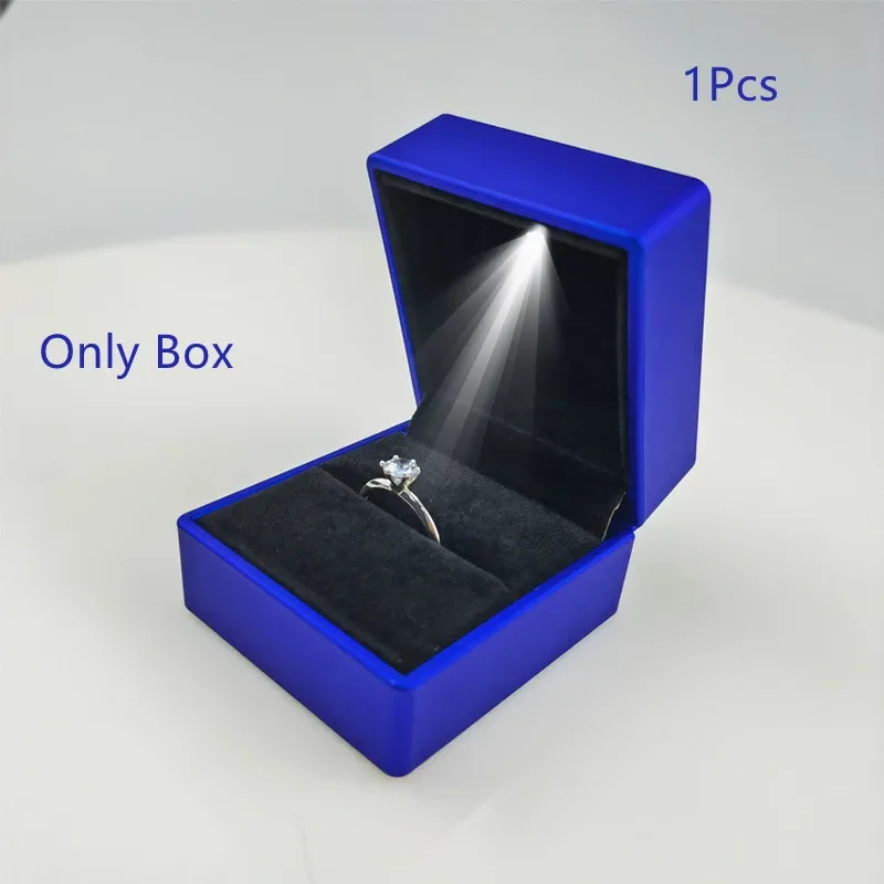 2024 Luxury Ring Box With LED Light Jewelry Diamond Ring Box for Engagement Wedding Birthday Valentine's Day Gift Box