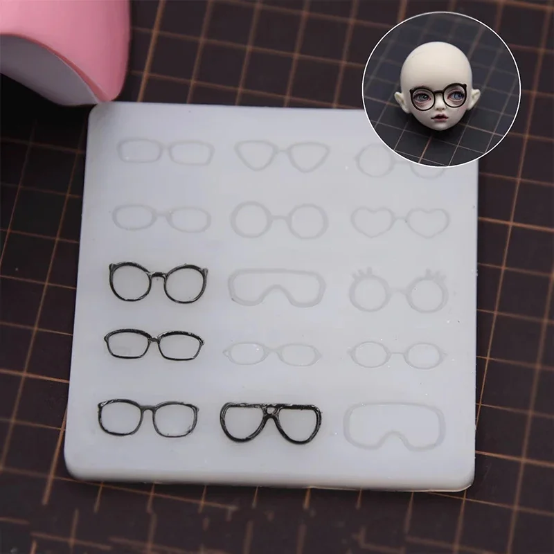 Pottery Clay Doll DIY Decoration Tools Cute Tinny Eyeglass Frame Silicone Mould