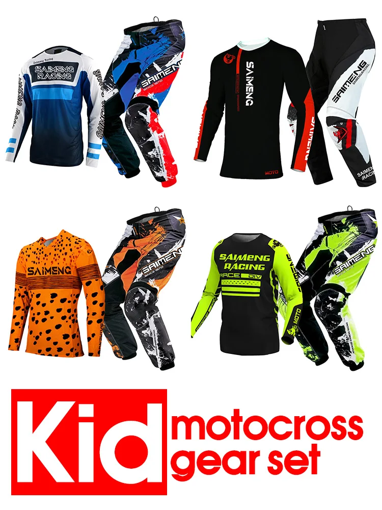 motocross gear set for kids racing suit child cross Jersey and Pant Enduro boy girl MX ATV MTB MOTO 3 4 5 6 7 8 9 10 11 years