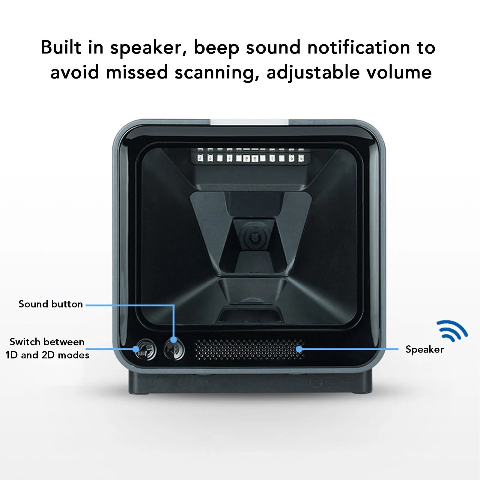 1D 2D Desktop Barcode Scanner Prevent Rereading Infrared  Sensing USB Interfacefor for Supermarket Bookstores Restaurant Shop