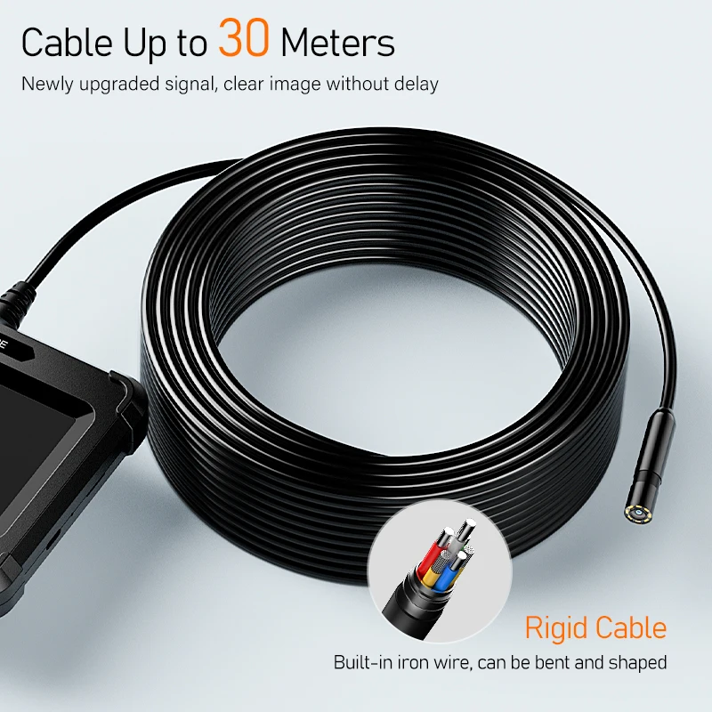 Industrial Endoscope Single Dual Camera 4.3'' IPS Screen Automotive Pipe Inspection Borescope 8LEDs 8MM Lens Waterproof 2600mAh image 3