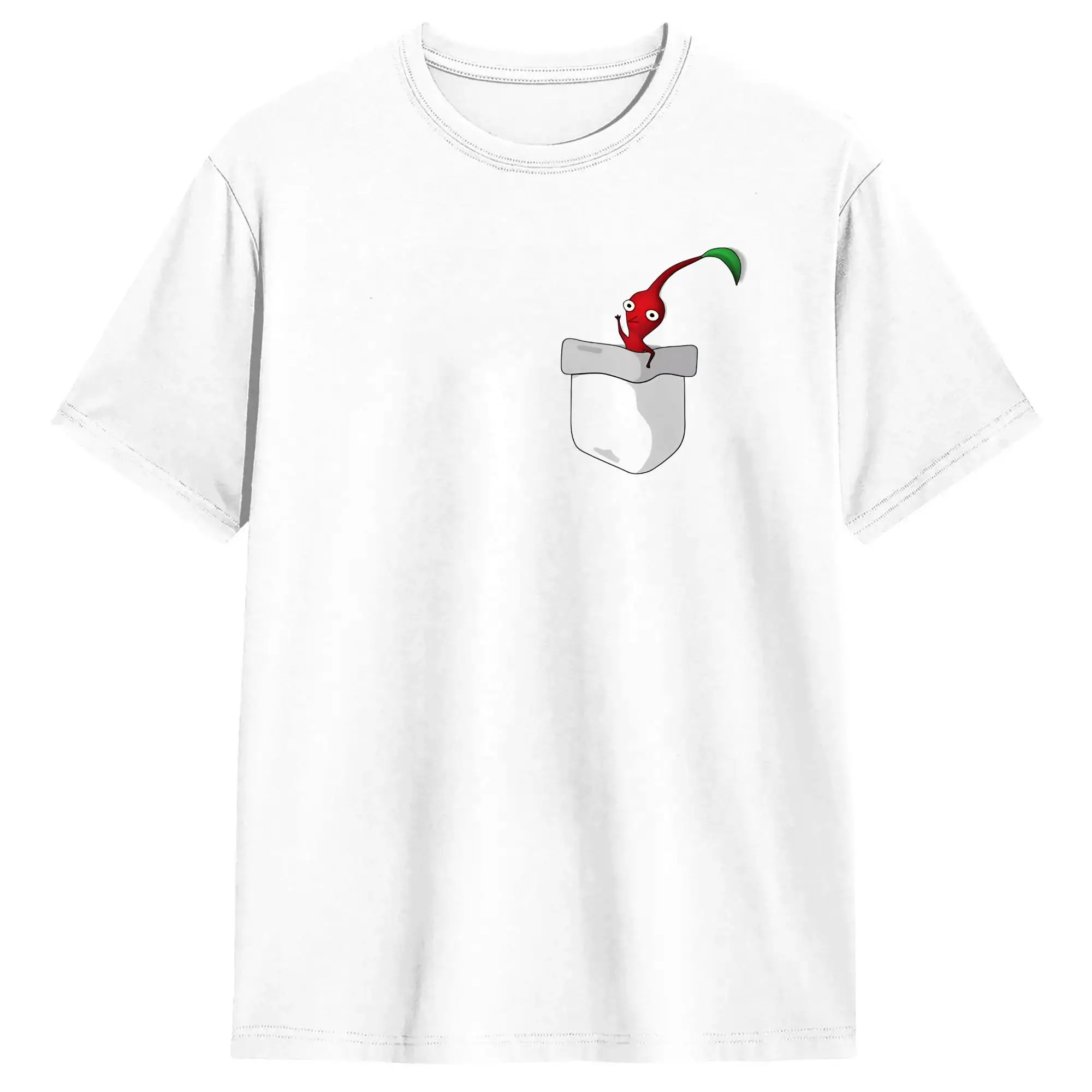 Men Red In Your Pocket!  T Shirts Pikmins Cotton Tees Summer Vintage Short Sleeve T Shirt Crewneck Fashion Casual Tshirt