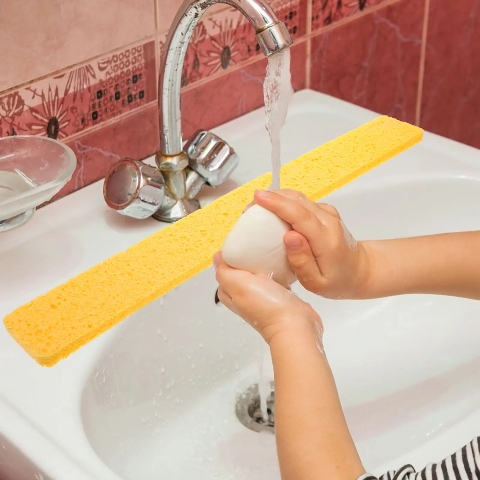 

Water Absorbent Sponge Strips 59x7x1cm White Kitchen Sink Drying Mats Bathroom Non-slip Pad Soap Pad Desktop Absorbent Household