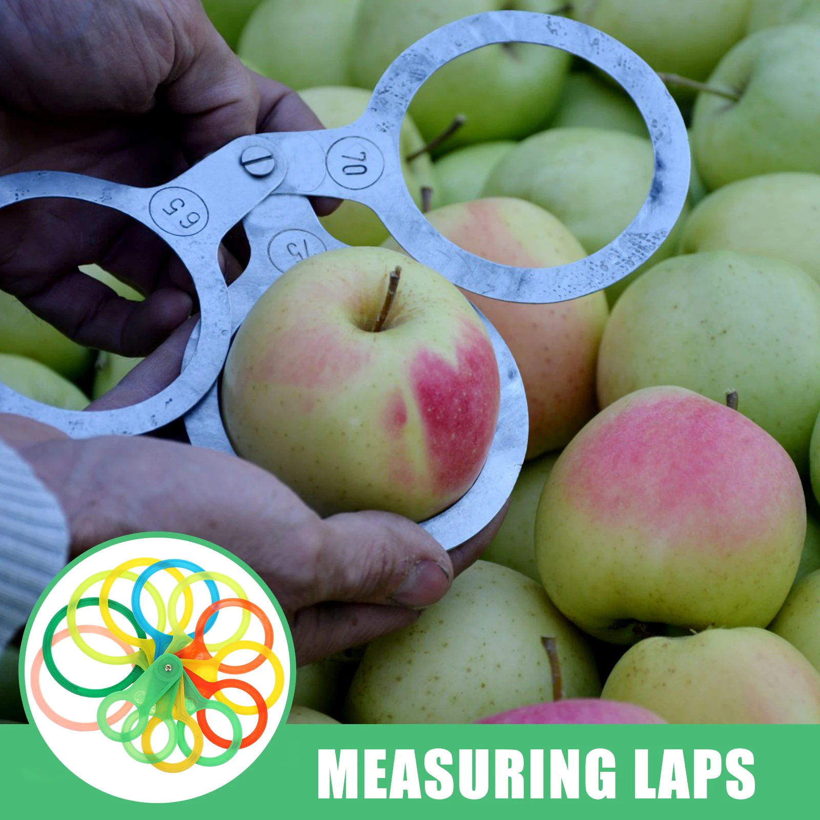 

1 Set Plastic Fruit Diameter Measuring Lap Grading Tool For Apples Oranges Citrus Farm Market Use Lightweight Random