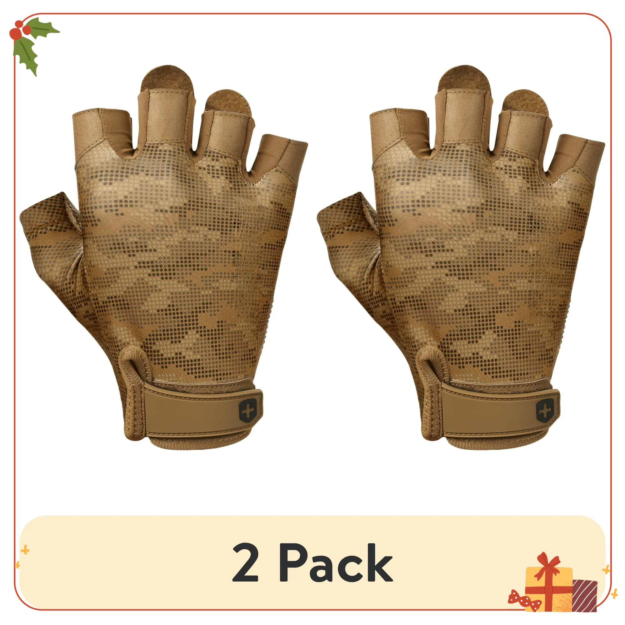 

Комплект из 2 перчаток для тяжелой атлетики 2.0, коричневый камуфляж большого размера, мягкая ладонь для тренажерного зала, кросс-тренировок и защиты