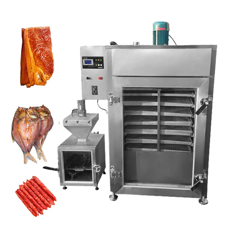 Para máquina automática de cámara de humo de carne de bagre, gambas secas al vapor, horno generador de ahumador frío para salmón