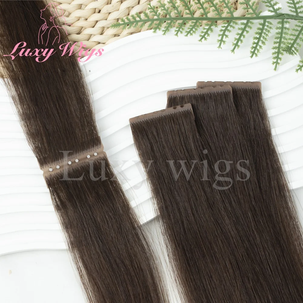 

Brown Invisible Hole Weft Hair Extensions Human Hair Balayge Blonde Double Side Twin Tab Weft Human Hair Extensions 10pcs/Pack