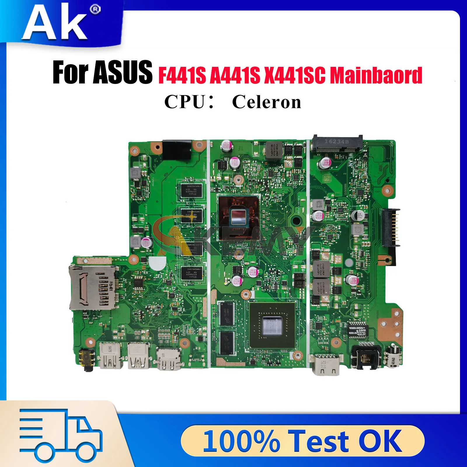 

X441SC Laptop Motherboard For ASUS VivoBook F441S X441S X441SC A441S Notebook Mainboard With Celeron CPU 100% tests OK fast ship