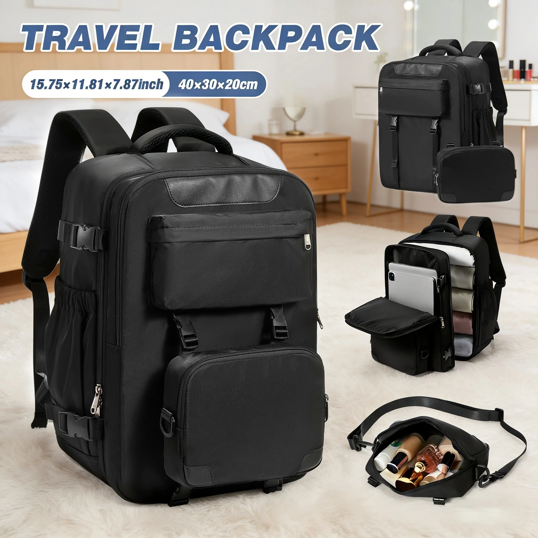 

Дорожные рюкзаки Ryanair 40X30X20, ручная кладь, рюкзак для ноутбука 15,6 дюймов для женщин и мужчин, портативный рюкзак с небольшой сумкой через плечо