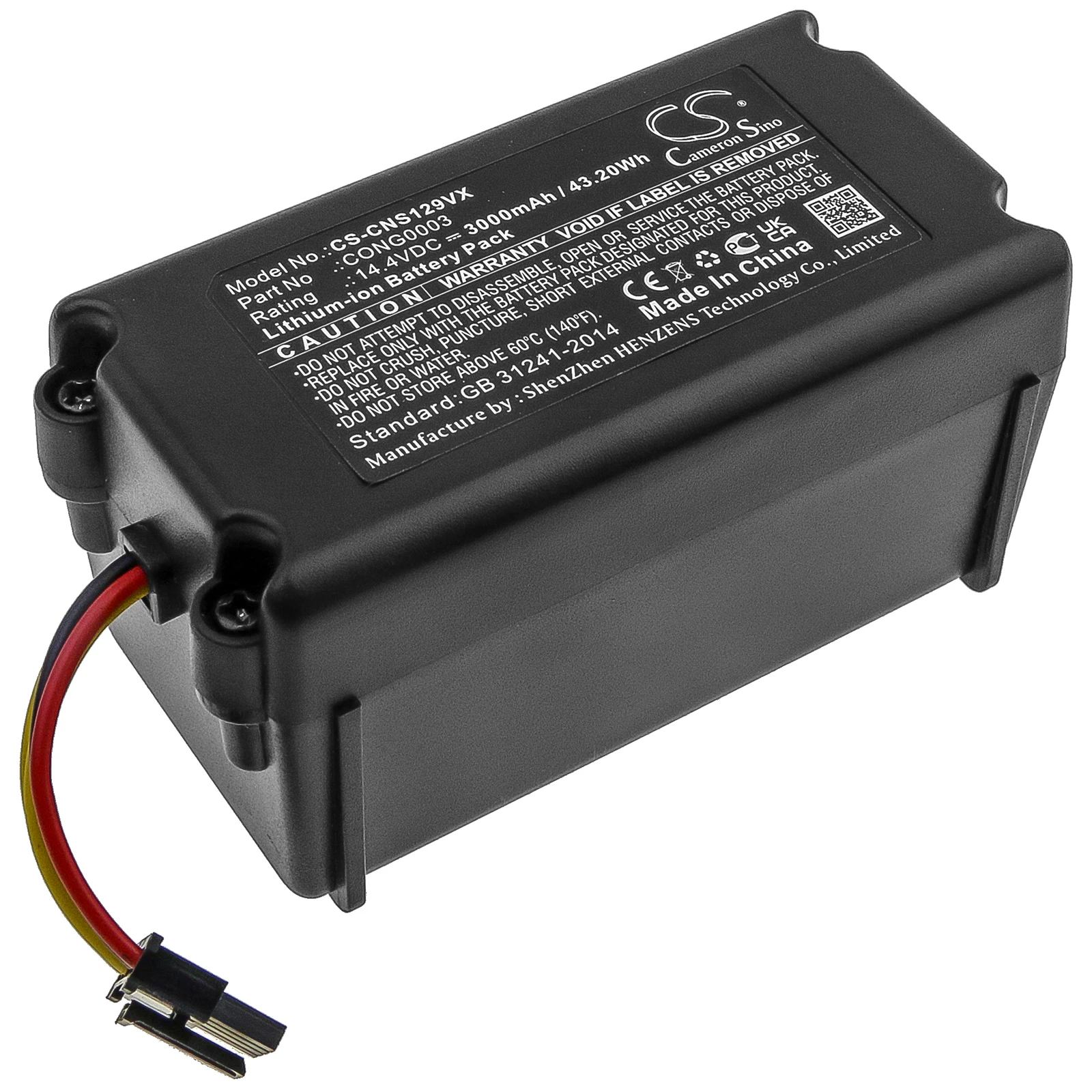 Replacement Battery for Zoef Robot,Vileda,Cecotec,Symbo,Infinuvo,Bagotte,Proscenic Sjaan PN: 3000mAh / 43.2Wh