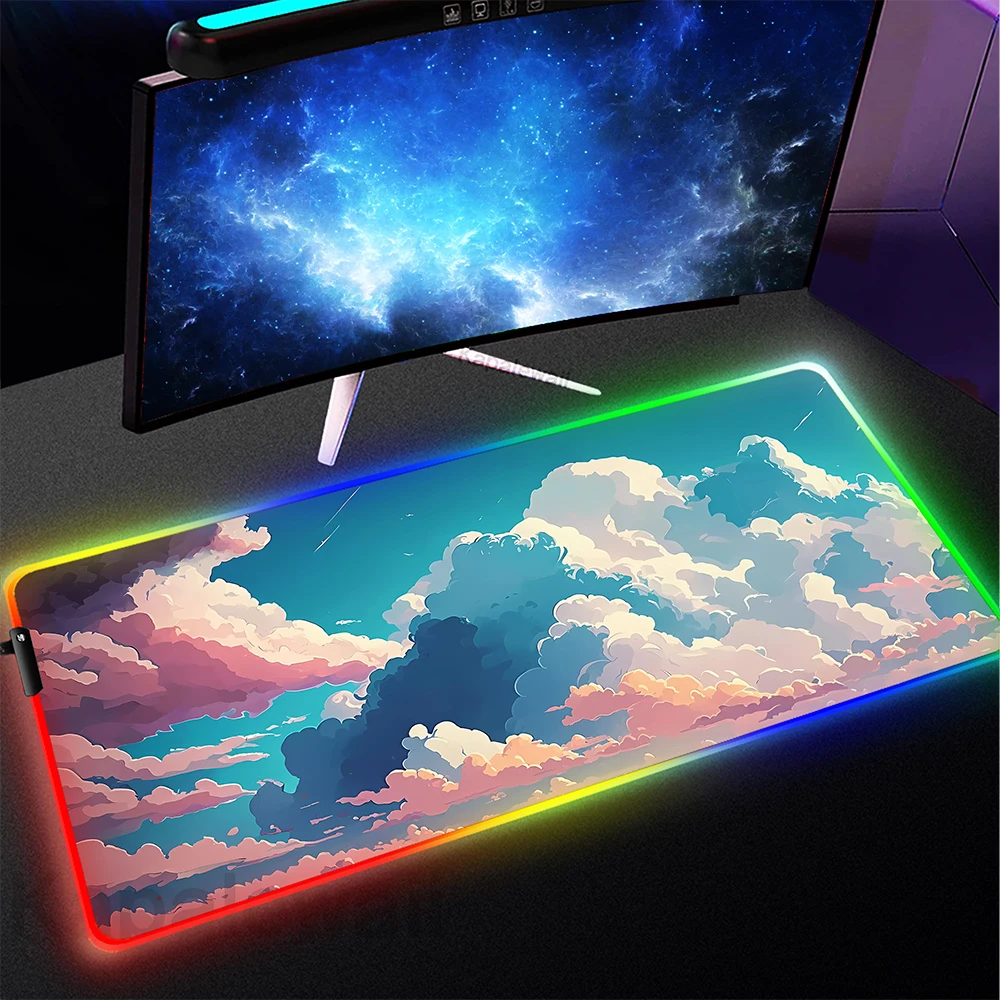 

Art Cloud RGB Mou Pad Large Game Mouse Mat Gaming Mousepad XXL 900x400mm Keyboard Pads LED Table Carpet Computer Gamer Deskmat