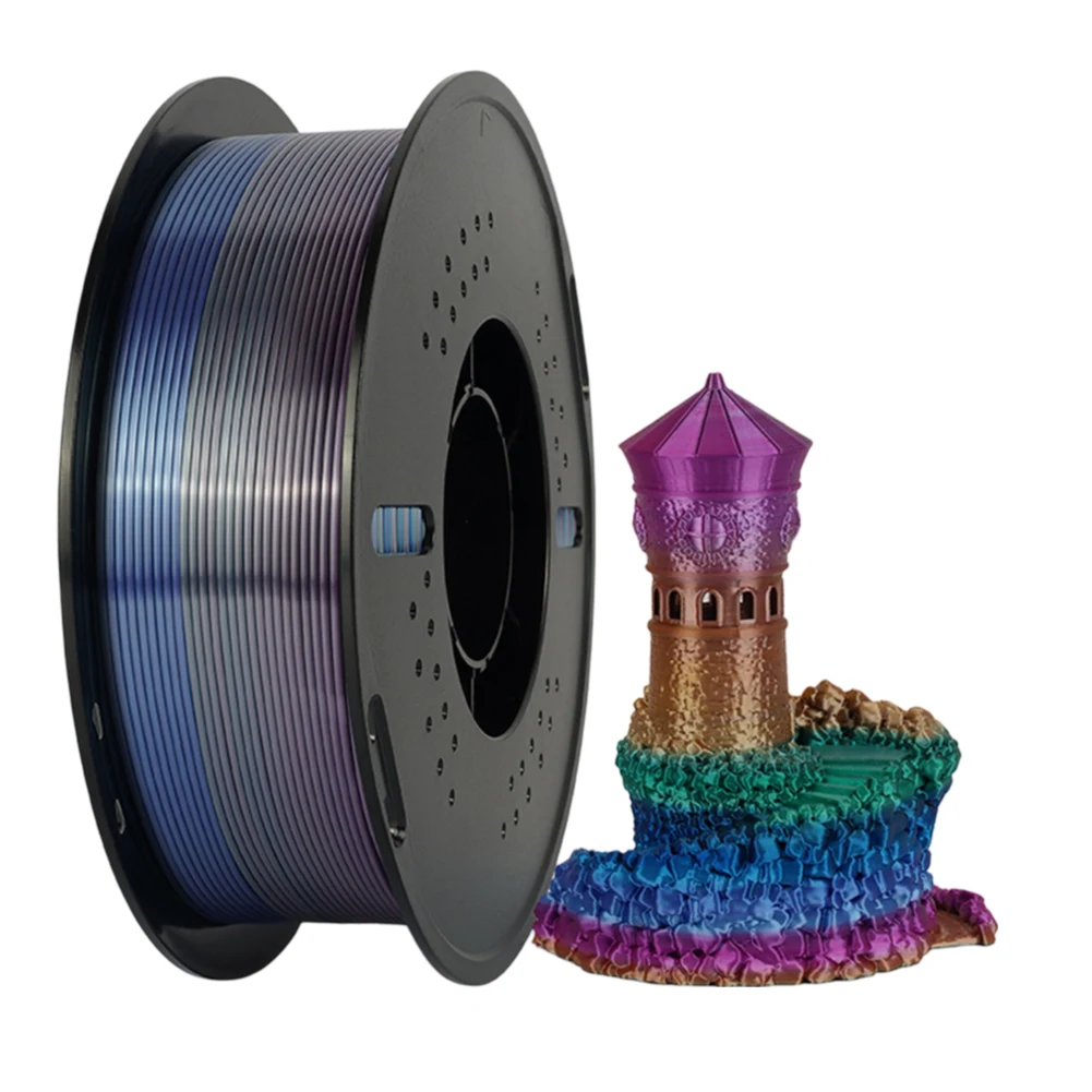 KINGROON Silk Rainbow PLA Printer Filament 1.75mm Silk Candy/Universe/Macaron/Forest Colors Glossy Neatly Wound 3D Filaments