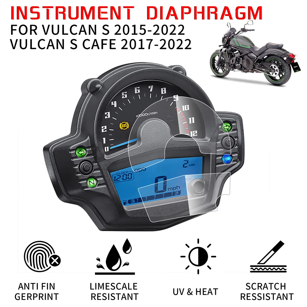 For Kawasaki Vulcan S 2015-2022/ S CAFE 2017-2022 Vulcan Motorcycle Instrument Dashboard Cluster Scratch Protection Film