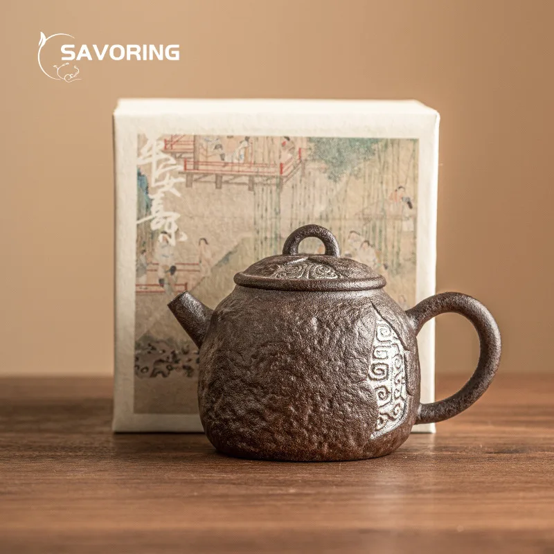 

Старый глиняный заварочный чайник, окрашенный серебряный чайник для заваривания чая, глиняный чайник, китайский чайник, японский фарфоровый фильтр, набор улунов