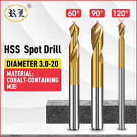 RL HSS Cobalt-containing M35 Spot Drill Set 120 60 90 Degree Positioning Center Drill 2.0-20 For Lathe Processing Of Stainless