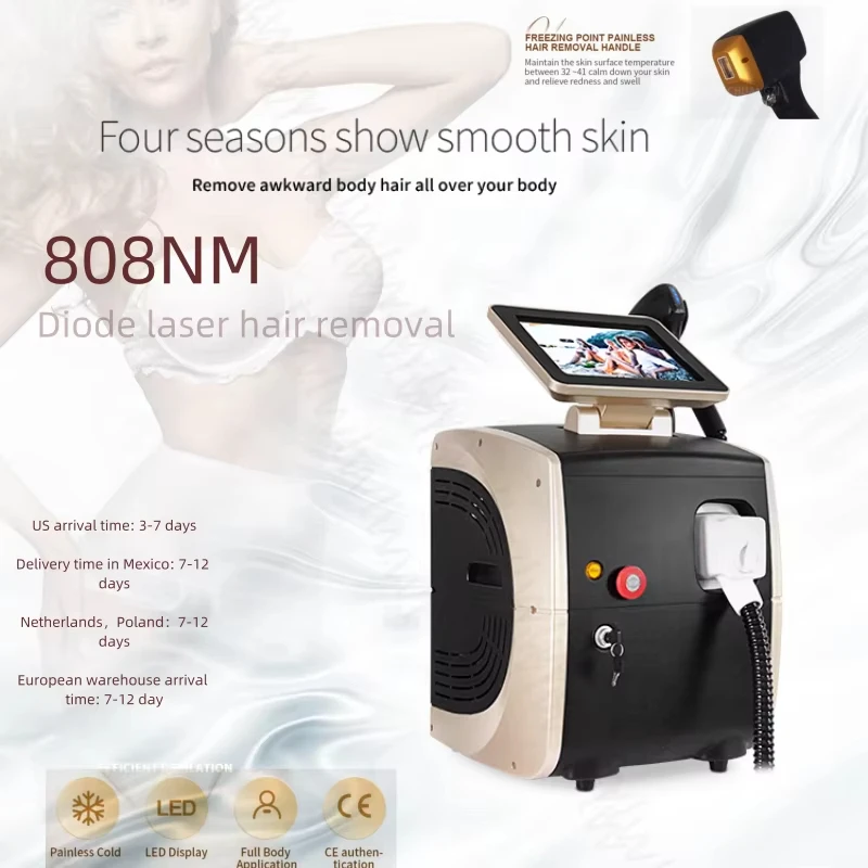 Professional Diode Ice Titanium Laser 3 Waves Body Hair Removal Machine 2024 Portable 808 755 Alexandrite Device  CE