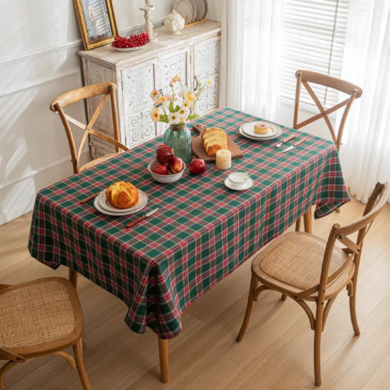 Christmas Themed Checkered Tablecloth, Suitable For Holiday Parties, Banquets, Restaurants, Kitchen Decoration