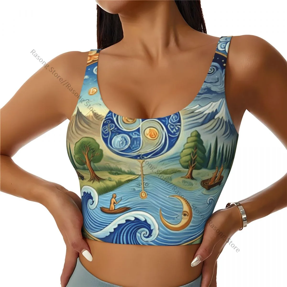 Sports Bra Women Running Yoga Clothes Vest Zodiac Sign Virgo Of The Sea And Mountains Gathering Fitness Vest
