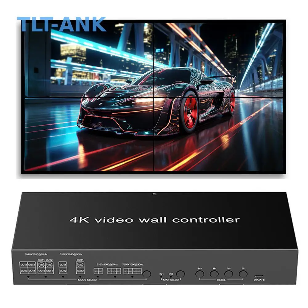 High Quality 4K60 Video Switcher Broadcast Live Streaming 4 in 4 Out Video Processor 1x4 2x4 3x4 4x4 Video Wall Controller