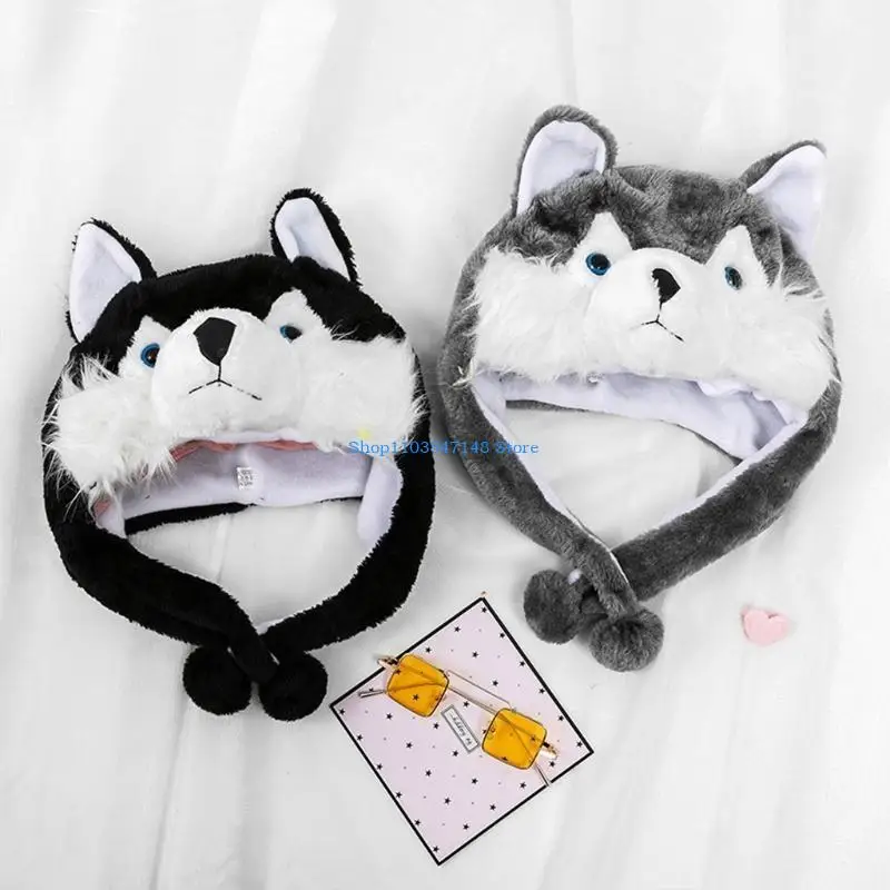 P88B القطيفة للجنسين الحيوان كامل هود قبعة طويلة وشاح الحرارية الدافئة Winterfor الكبار طفل #5