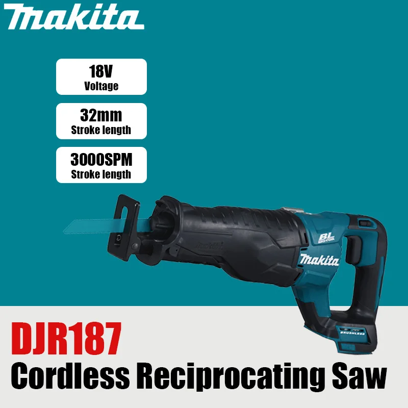 

Makita DJR187Z 18V LXT Cordless Reciprocating Saw 3000SPM Portable Metal Wood Cutting Adjustable Speed Power Tool (No Battery)