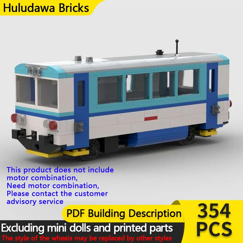 

City Car Model MOC Building Bricks Railway Passenger Carriage 810 Modular Technology Children Holiday Gifts Assemble Toys Suit