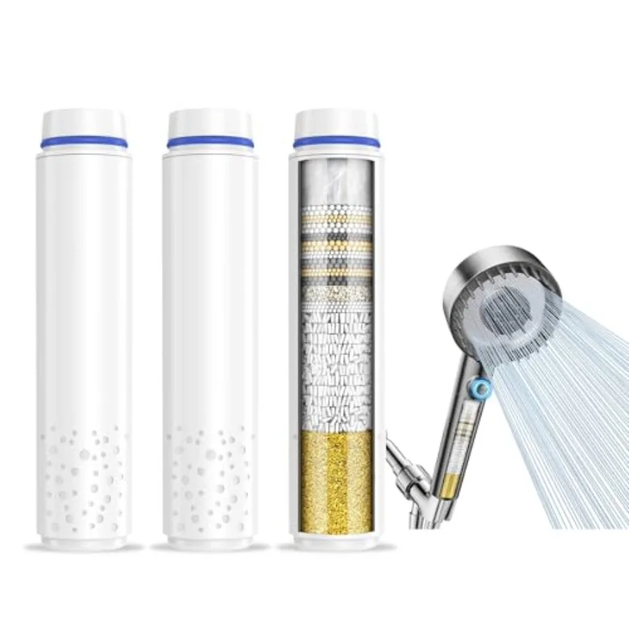 

Filtered Shower Head with Handheld+ 3 Pack Replacement Filters for Handheld Shower Head