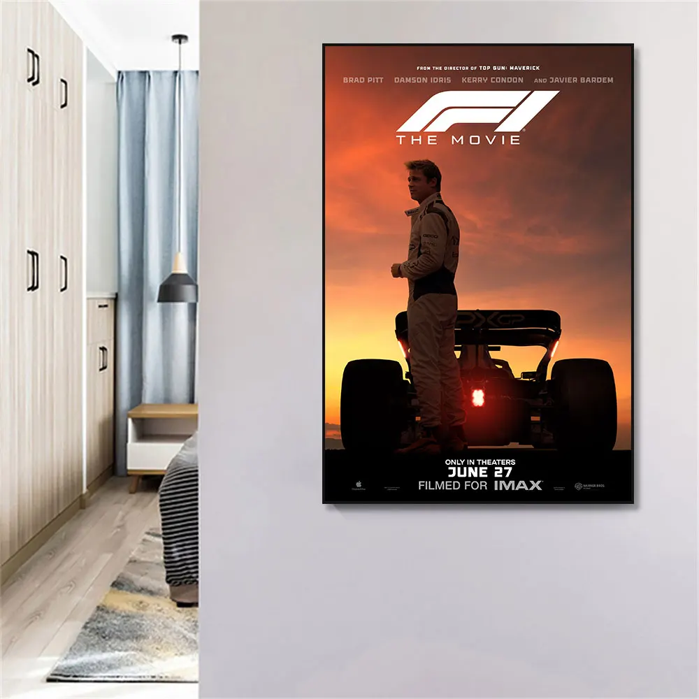 2025 F1: الفيلم الصيغة 1 بيت F1 المشارك طباعة حائط لوح رسم ديكور فني صورة لغرفة المعيشة ديكور المنزل