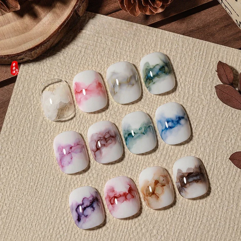 

12Colors Morandi Watercolor Nail Polish Ink Natural Air Dry Blossoming Effect Gradient Ink for Diy Marble Nails Art for Manicure