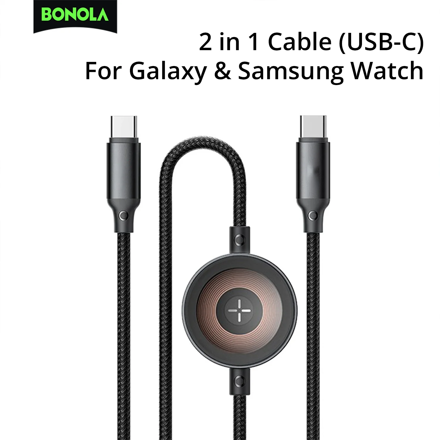 Bonola 60w Fast Charging Cable for Samsung S26 Ultra S25/S24/S23 Magnetic Watch Charger 2 in 1 for Galaxy Watch Ultra 8/7/6/5