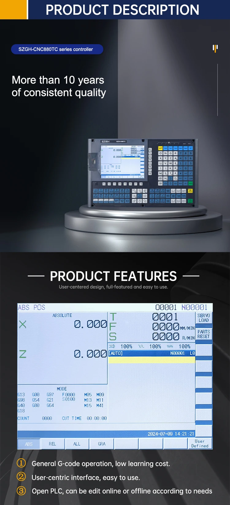 

new design 880TC 2-axis lathe and turning center controller numerical control controller