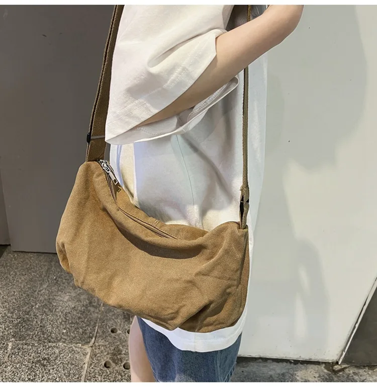 Casual Canvas Women Messenger Bags Large Capacity Commuter Mummy Portable Shoulder Bag Multi Layers Camping Tote Bags