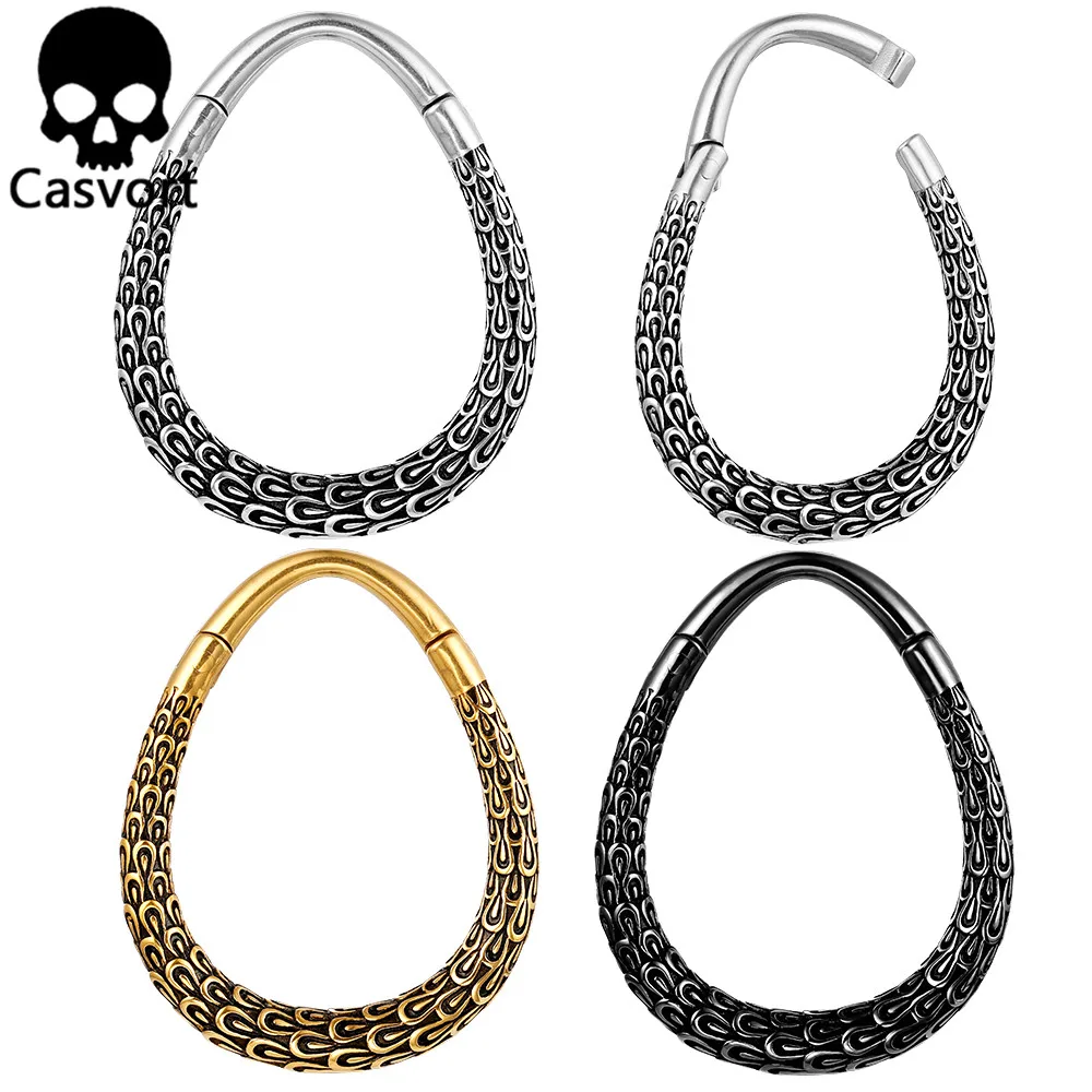 

Casvort 2PCS 6g 4mm Quetzalcoatl Ear Weights Hangers Clicker Hoop Ear Plugs 316 Stainless Steel Piercing Women Body Jewelry