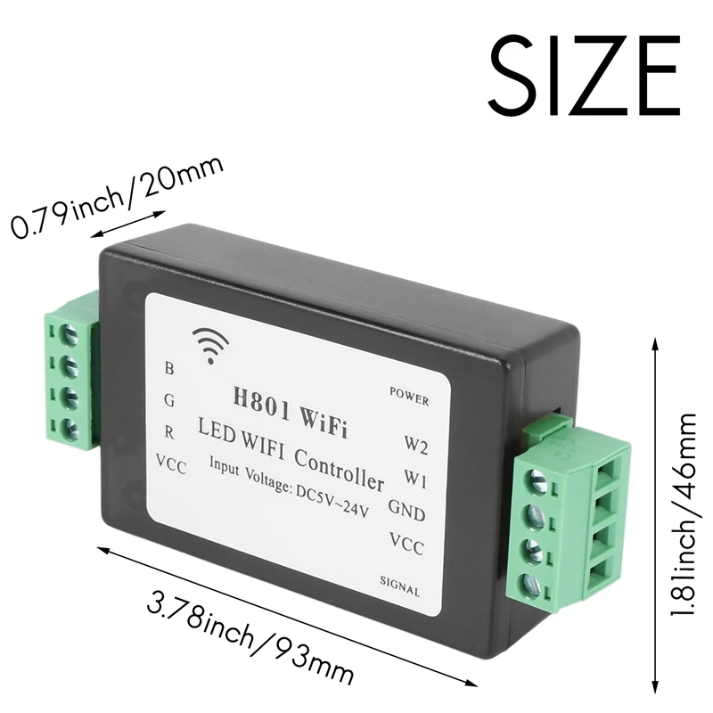 H801 RGBW LED WIFI Controller LED RGB Controller DC5-24V Input For 5050 2835 3528 SMD LED Strip Light Tape Ribbon