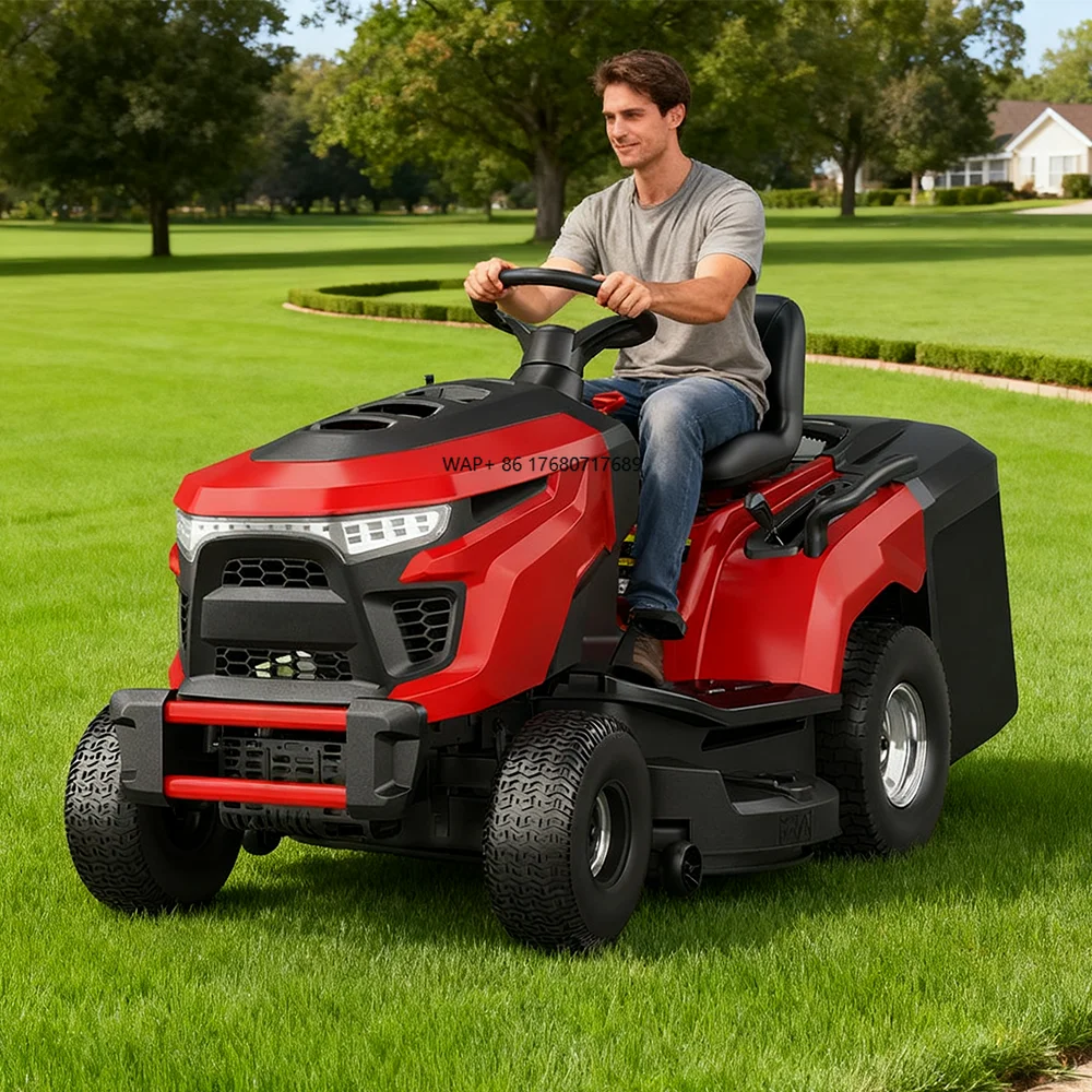 

For 432CC Self Propelled Cordless Riding Lawn Mower 34" Cutting Width 250L Grass Box Rear Discharge High Torque Engine