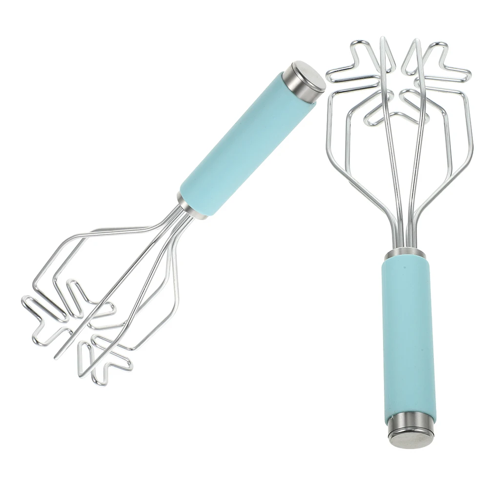 

2pcs Potato Masher Stainless Steel Silicone Kitchen Tools For Mashed Potatoes Vegetables Avocado Bean Smasher Meat Chopper Press