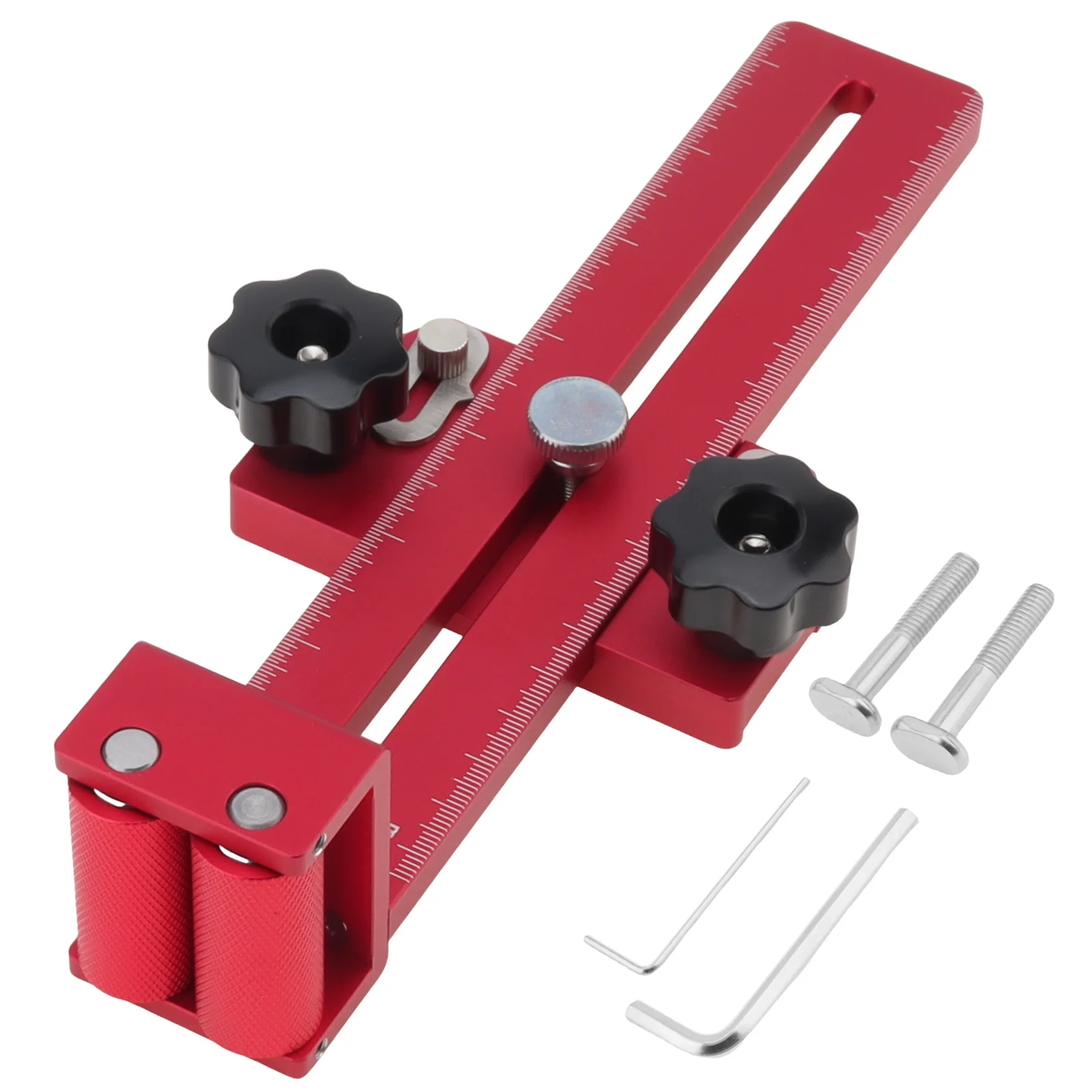 アルミニウム合金製薄型リップジグセット（レンチ付き）、1-4インチ×3-8インチスロットローラーベアリングテーブルソージグガイド（繰り返し狭い帯状の切断用）