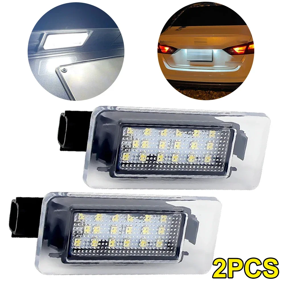 

1/2 шт. 12 В автомобильная светодиодная лампа номерного знака для Nissan Dacia Duster 2018 2019 2020 2021 2022 белая подсветка номерного знака в сборе