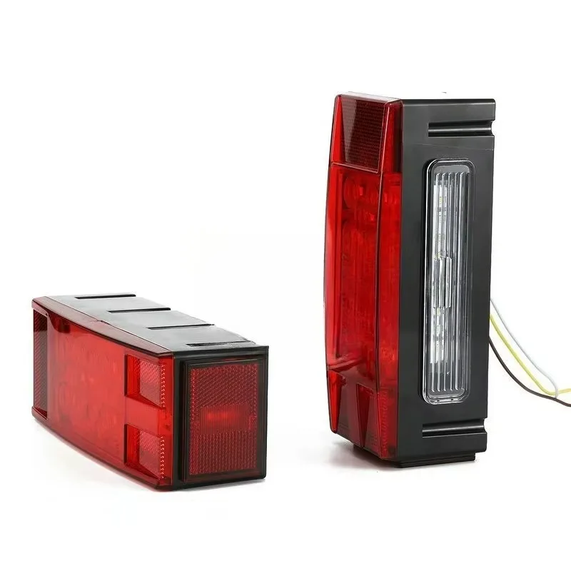 

Poer 2 шт. для кемпера, грузовика, автофургона, лодки, 12 прямоугольных погружных светодиодных фонарей для прицепа, супер яркие стоп-сигналы поворота, задние фонари