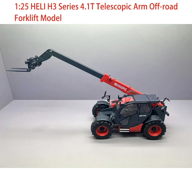 Diecast 1:25 Scale HELI H3 Series 4.1T Telescopic Arm Off-road Forklift Alloy Engineering Car Model Collection Ornaments Gift