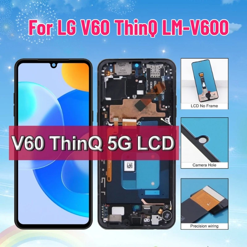 

6.8'' LCD for LG V60 ThinQ LM-V600 LCD Display Touch Screen Digitizer Assembly for LG V60 ThinQ Display Screen