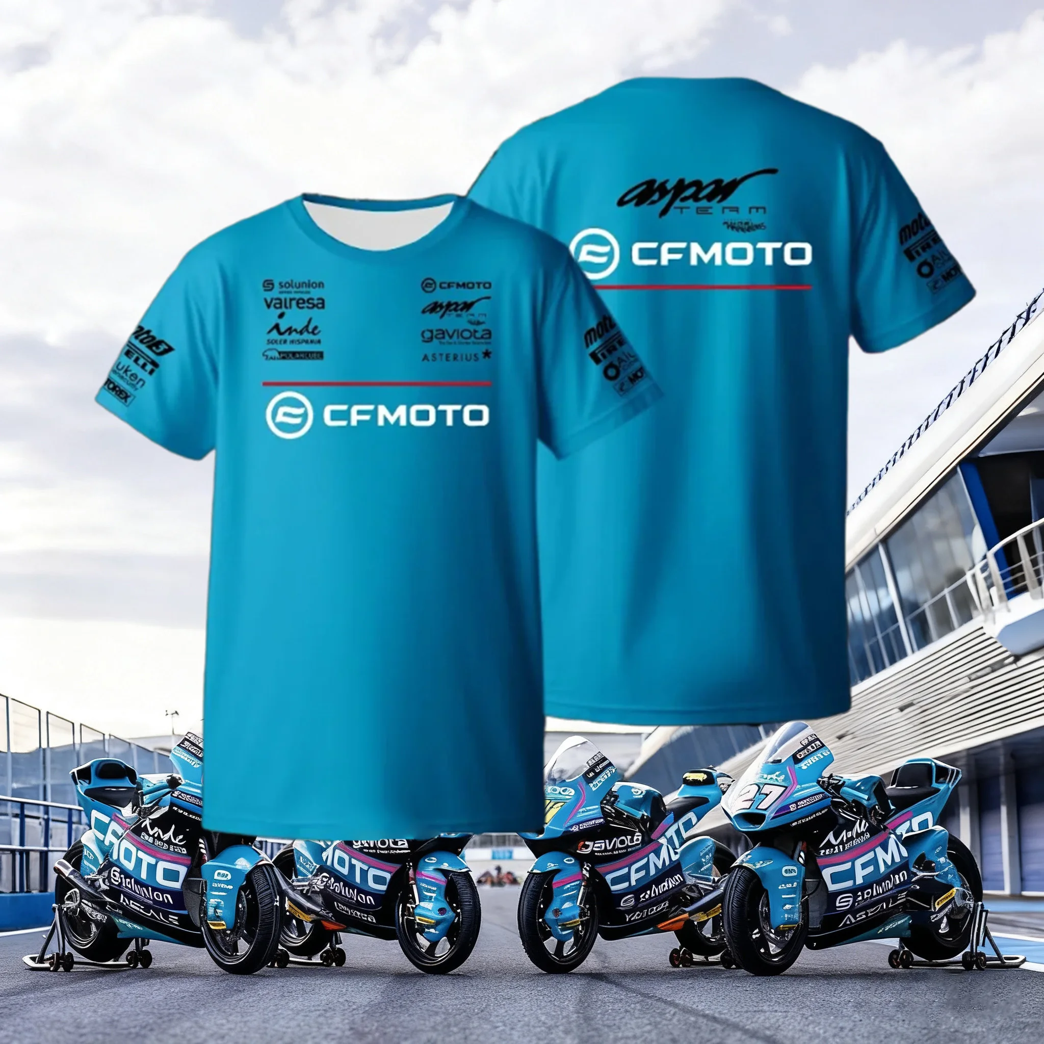

Лидер продаж CFMOTO Aspar Racing мотоциклетная футболка с фанатом унисекс удобная спортивная одежда с коротким рукавом повседневная уличная мода топ