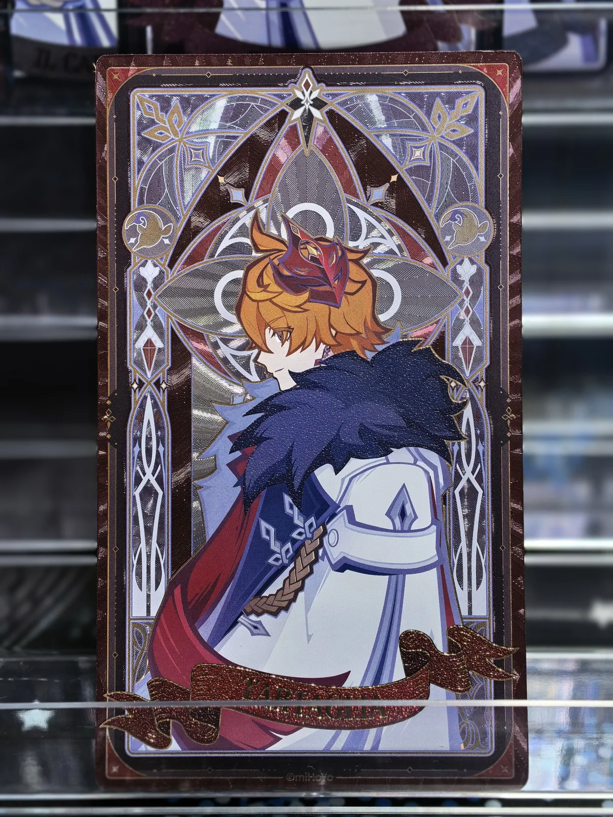 Fatui Tartaglia Gongzi Genshin Impact سلسلة لهب الصقيع الرسمية من الأكريليك القابل للدمج، شارة منتشرة للضوء #6