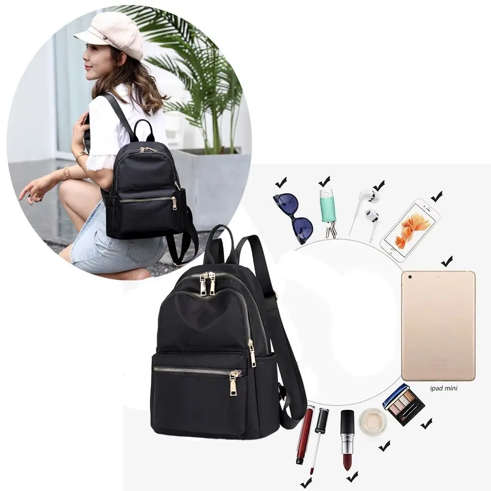

New Oxford Oxford Backpack Black with Zipper Shoulder School Bag Schoolbag Leisure Satchel Bag Students