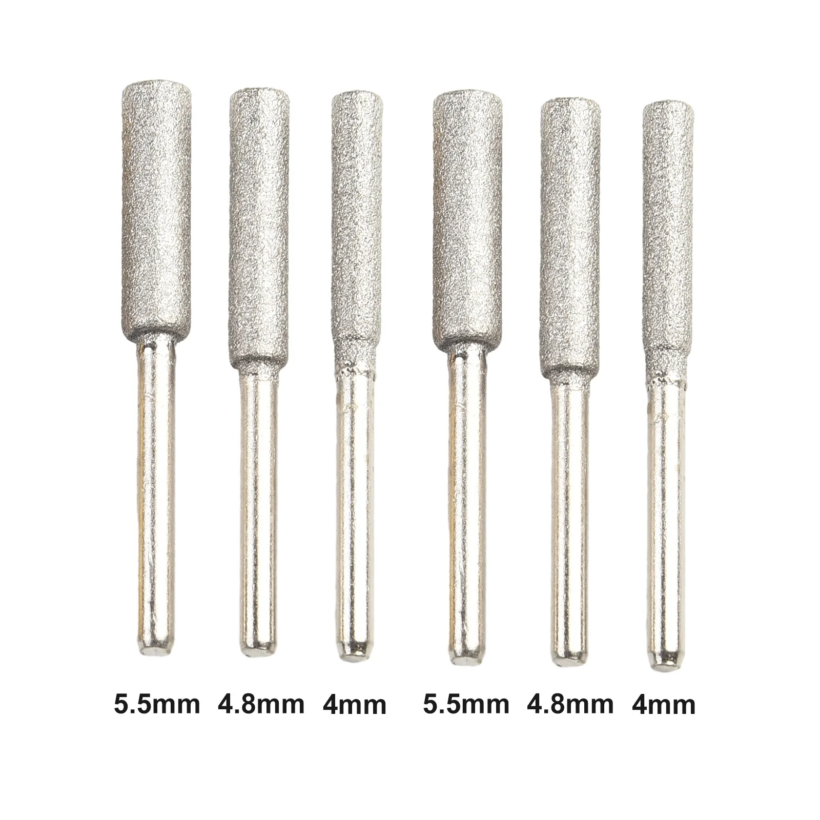 6Pack Coated Cylindrical Burr Chainsaw Sharpener 4mm 4.8mm 5.5mm Burr For Sharpening Polishing Grinding Head