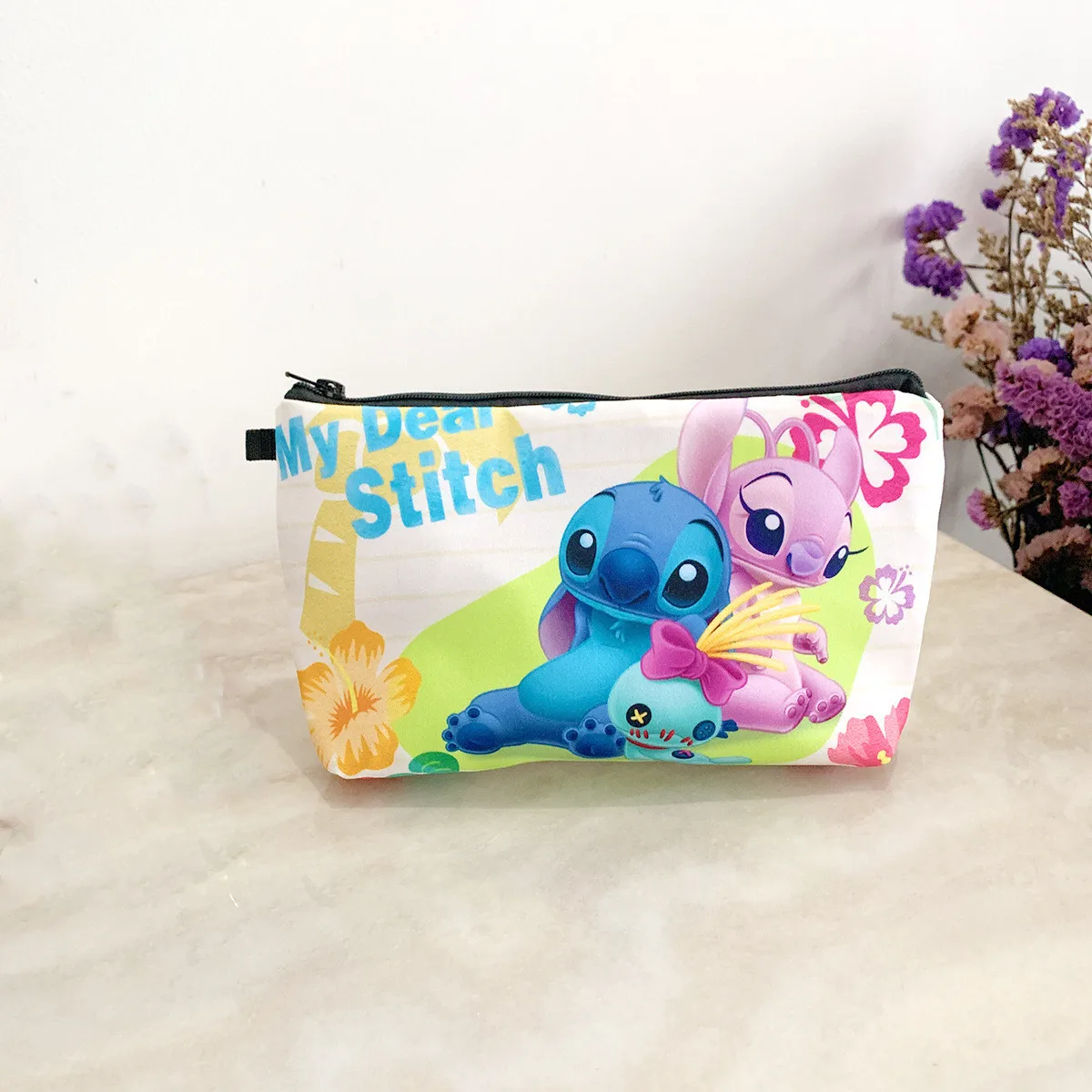 Disney Stitch Girls Makeup Bag Kawaii stich Cosmetic Bag Anime Cartoon Stich Washing Bag Pencil Case Girl Christmats Gifts