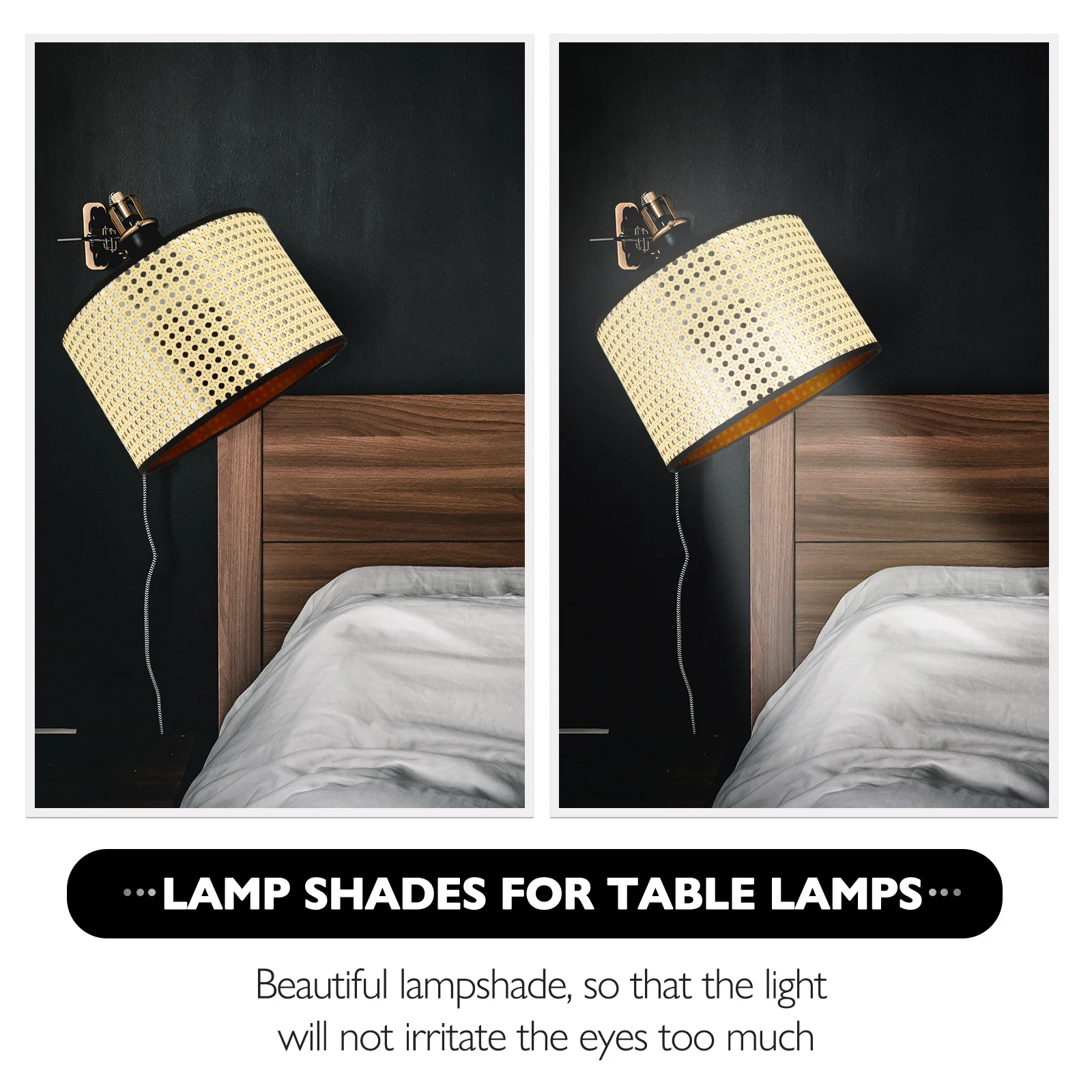 

Small Vintage Hexagon Lamp Shade Durable Bamboo Iron Bracket for Indoor Table Lamp Cover Household Study Room Lighting