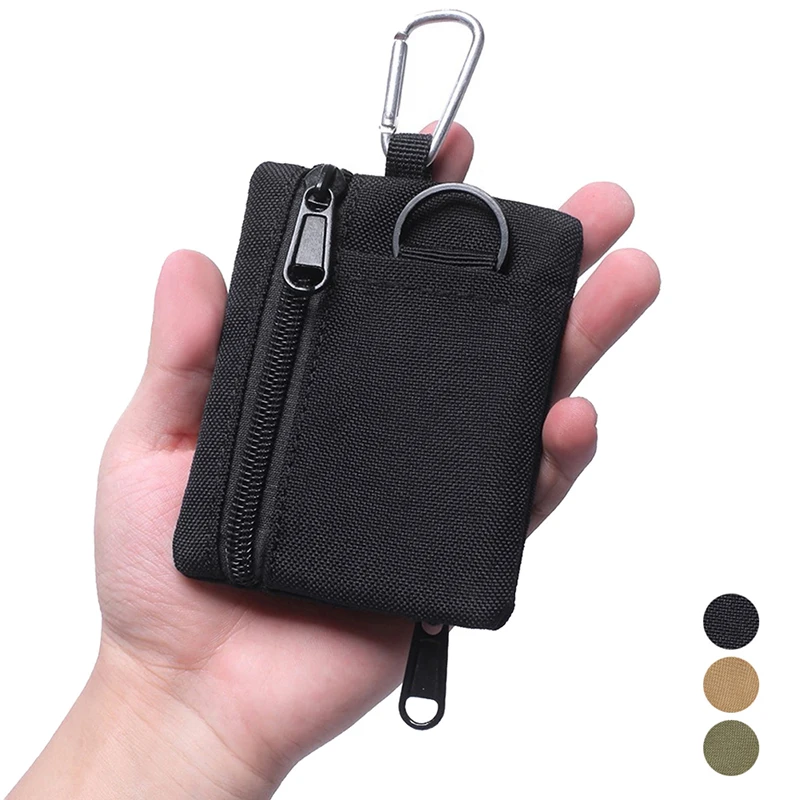 Cartera táctica EDC Molle con cremallera, bolso multifuncional portátil para llaves y tarjetas, monedero para deportes al aire libre, bolsa de caza,