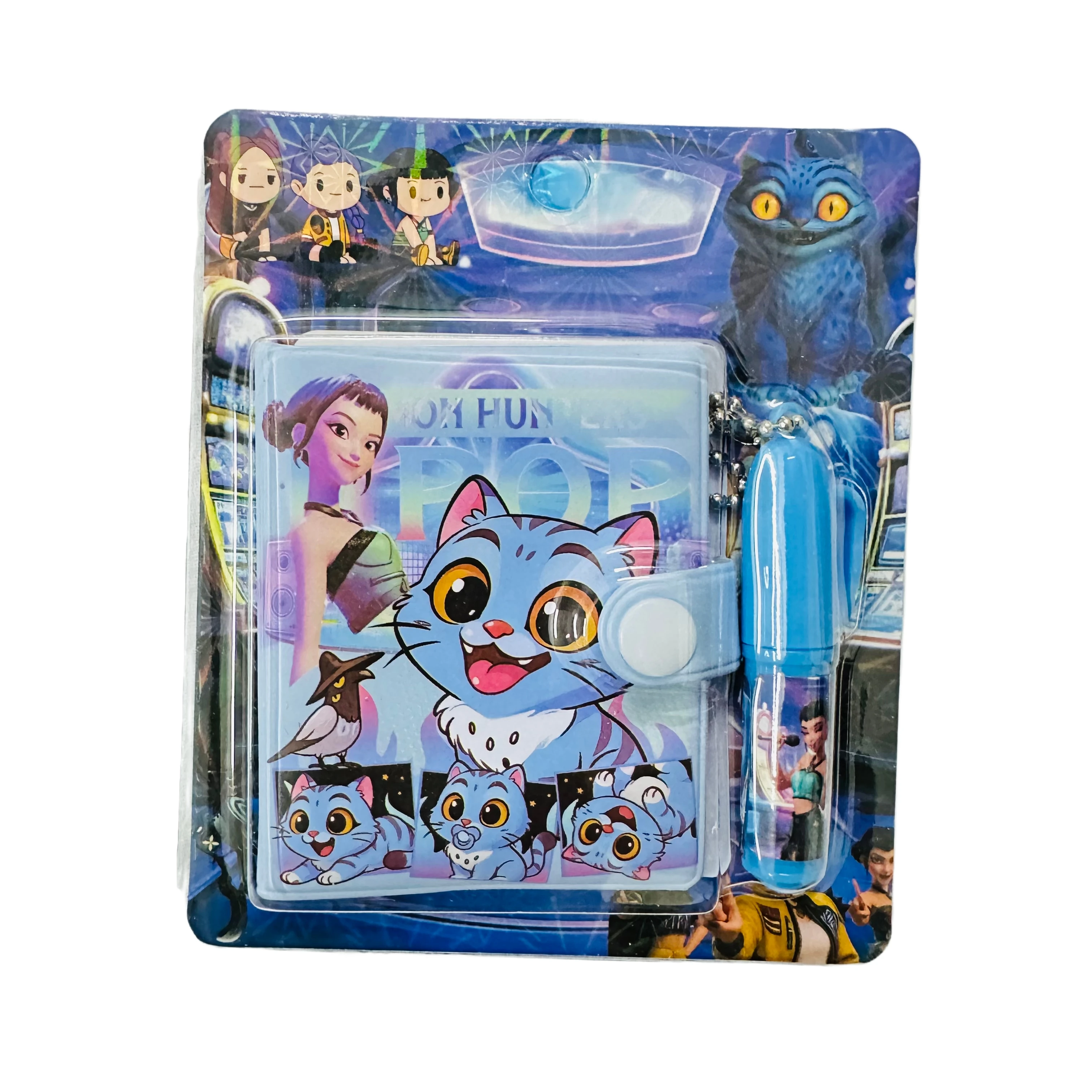 Anime Girl Hunters Lumi Mila Zoi Mini-Notizbuch mit Kugelschreiber, Cartoon-Taschennotizblock, Schreibwaren-Set, Schulbedarf, Geburtstag