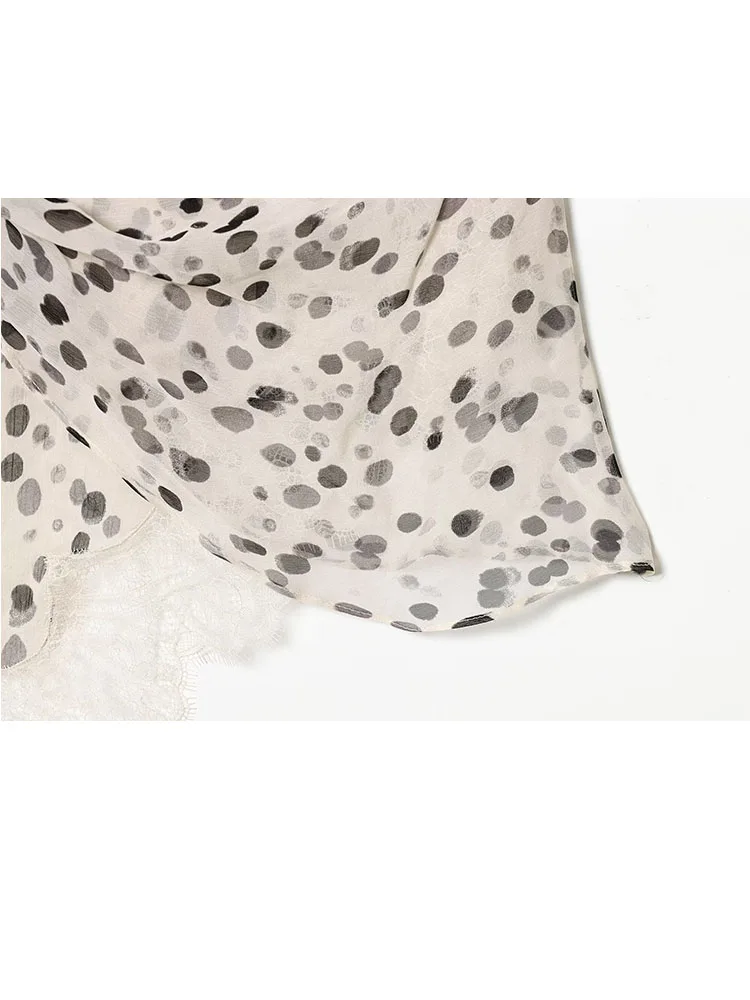 

HH Women Summer New Fashion Polka Dot Lingerie Sexy Backless Top Female Elegant Lace Asymmetric Hem Pleated Sleeveless Top Mujer